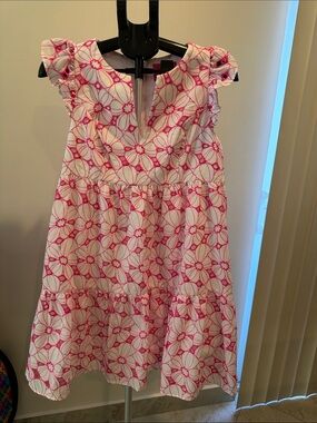 Lilly Pulitzer Pink & White Embroidered Eyelet Tired Dress
